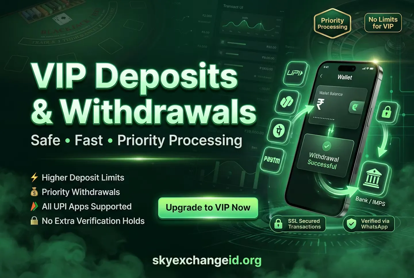 Sky Exchange VIP Deposits & Withdrawals — Safe & Fast