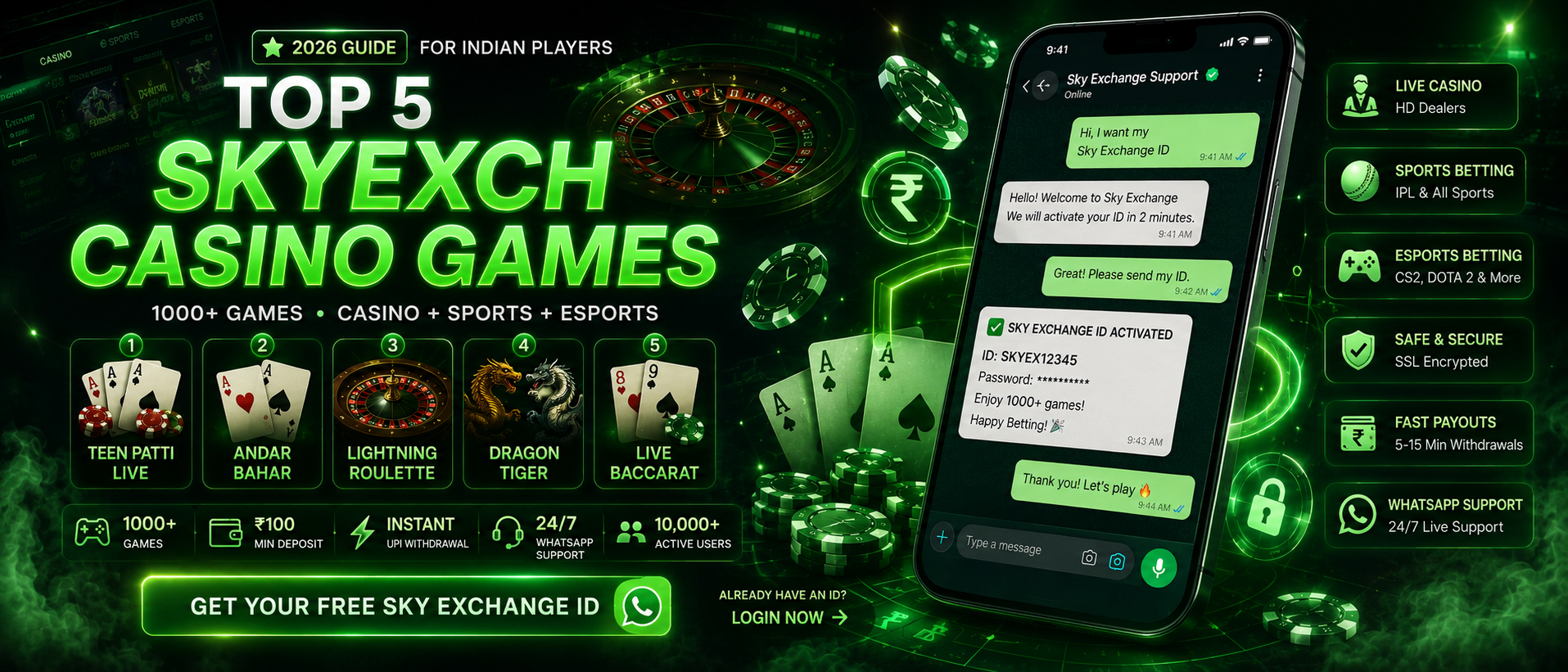 SkyExch Casino Games